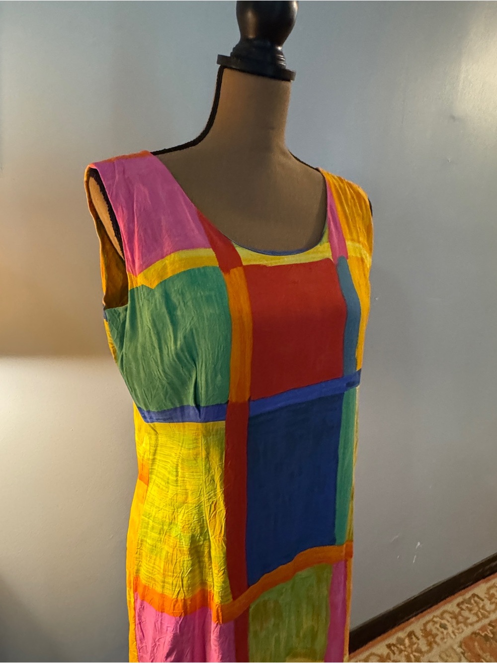 Jams World Bright Multicolor Block Print Sleeveless Mini Dress - Picture 7 of 15